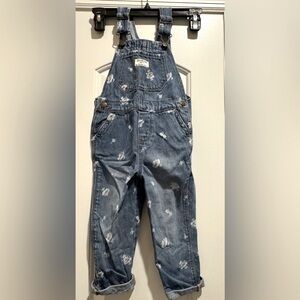 Kids Denim Overalls with Floral Print